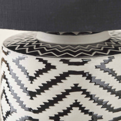 Chimalli Monochrome Ikat Ceramic Table Lamp Base