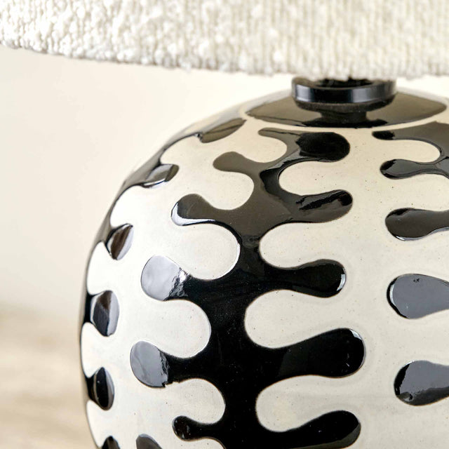 Elka Black and White Coral Ceramic Table Lamp