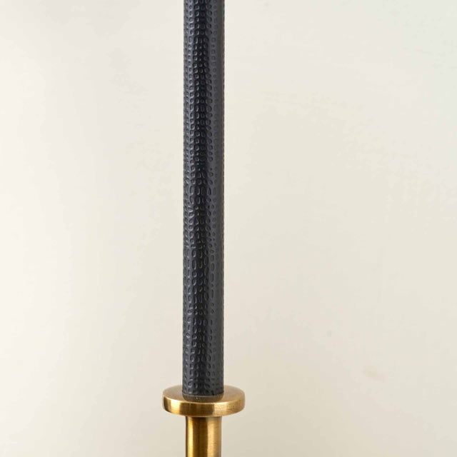 Jacques Black Croc and Antique Brass Tall Table Lamp Base