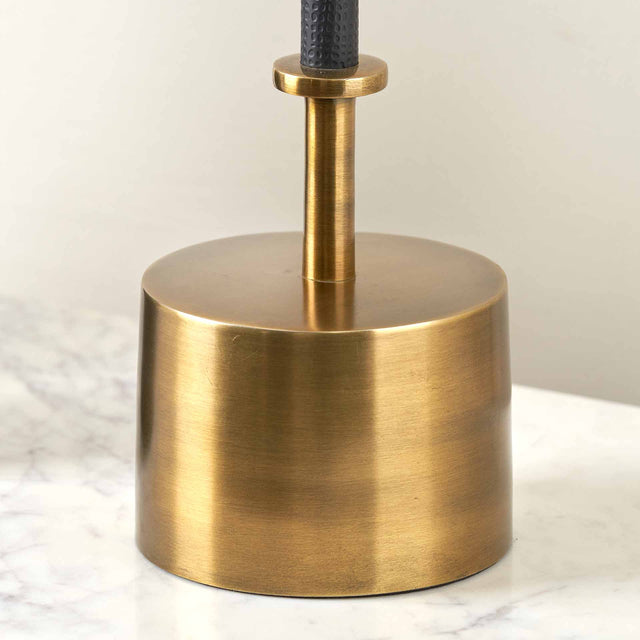 Jacques Black Croc and Antique Brass Tall Table Lamp Base