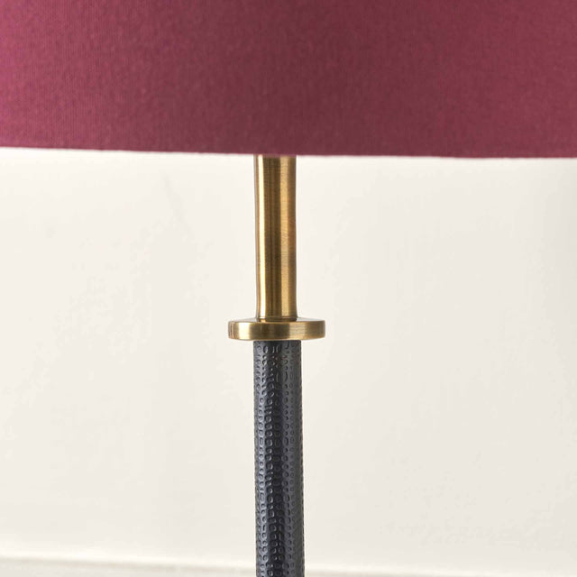 Jacques Black Croc and Antique Brass Tall Table Lamp Base