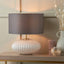 Aurelie White Ribbed Glass & Gold Oval Table Lamp Base