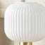 Isabelle White Ribbed Glass & Gold Table Lamp