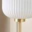 Isabelle White Ribbed Glass & Gold Table Lamp