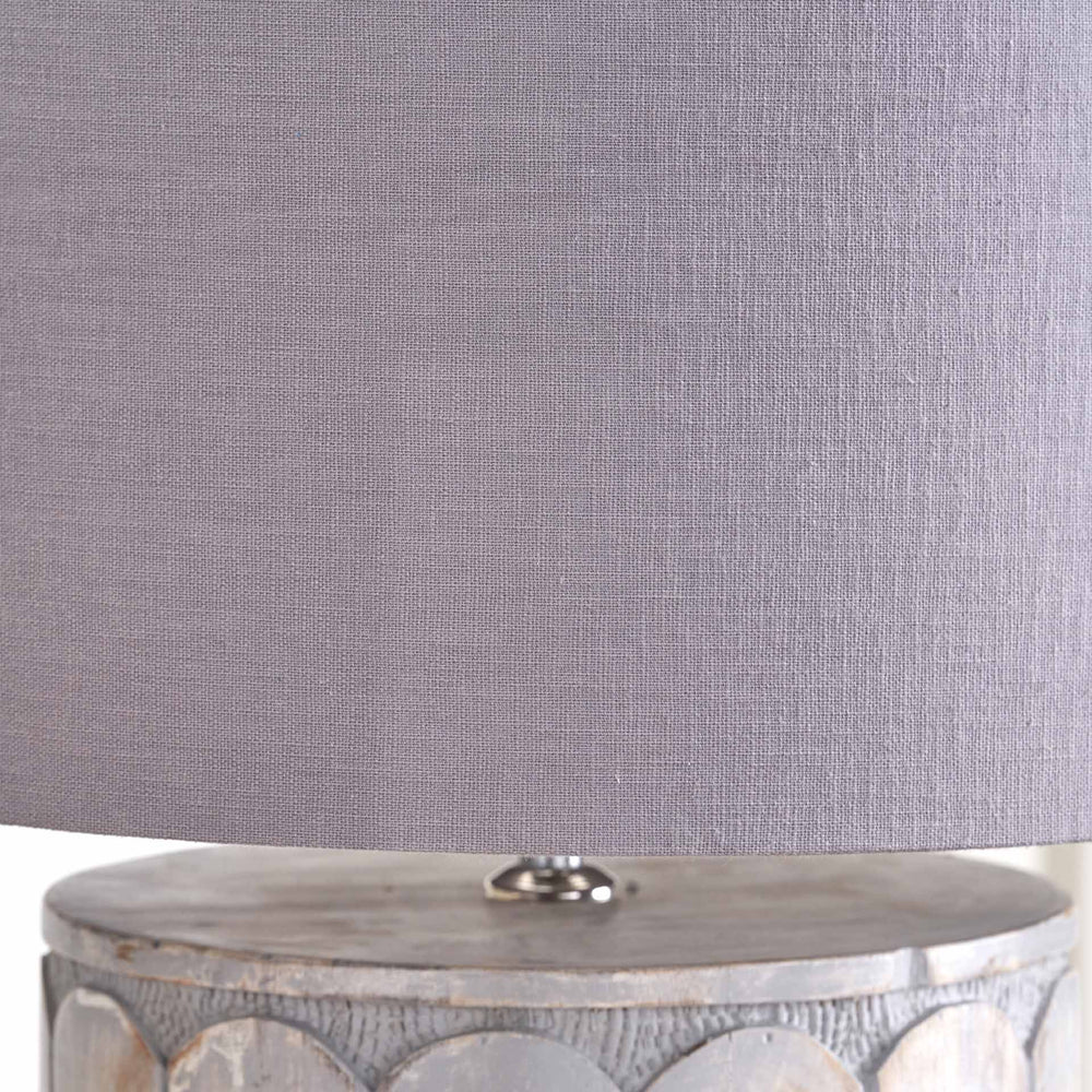 Riccia Grey Wood Wide Table Lamp Base