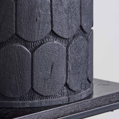 Riccia Black Wood Wide Table Lamp Base