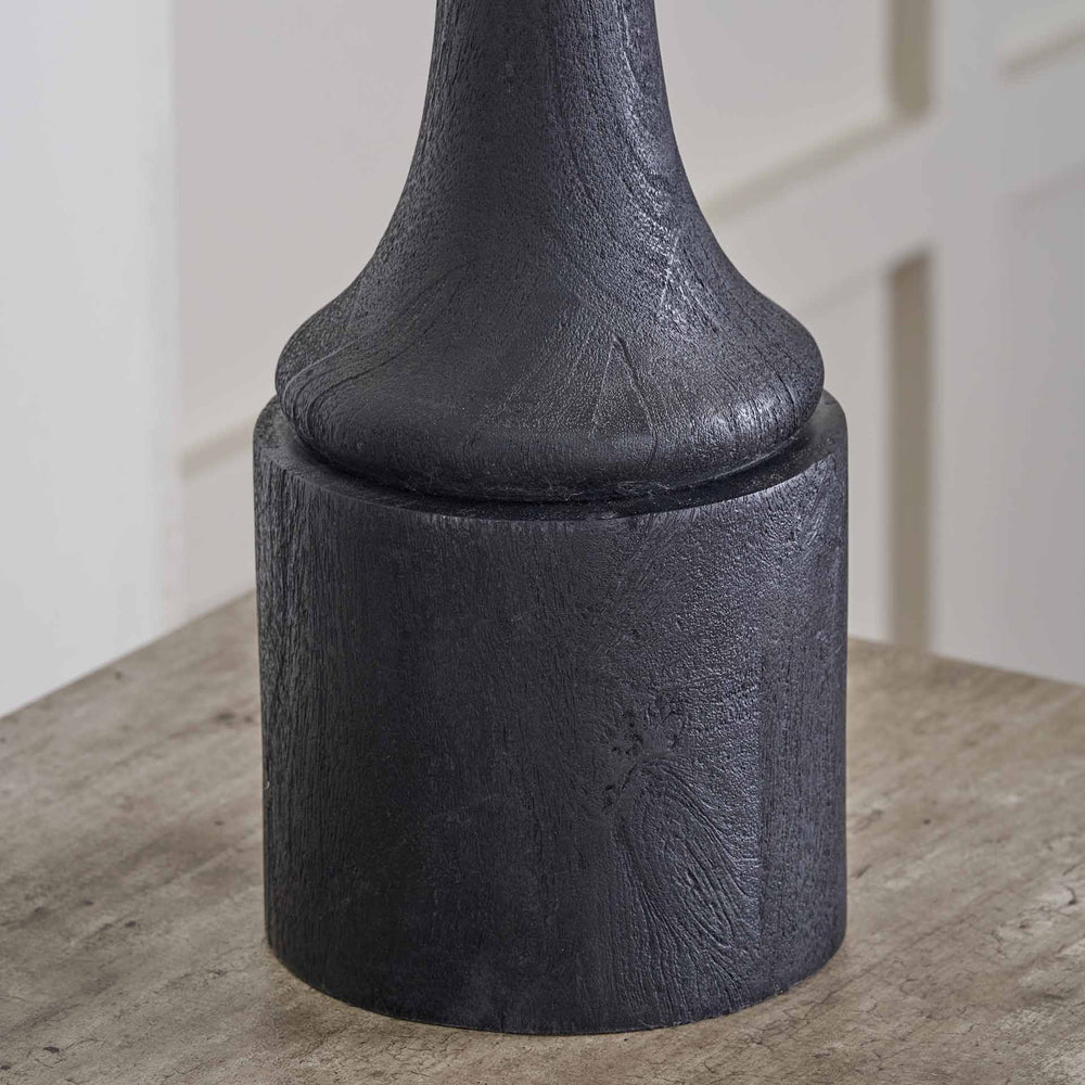 Novato Black Wood Table Lamp Base