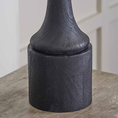 Novato Black Wood Table Lamp Base