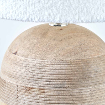 Marbois Natural Engraved Wood Dome Table Lamp Base
