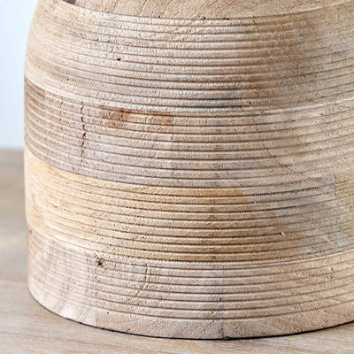 Marbois Natural Engraved Wood Dome Table Lamp Base