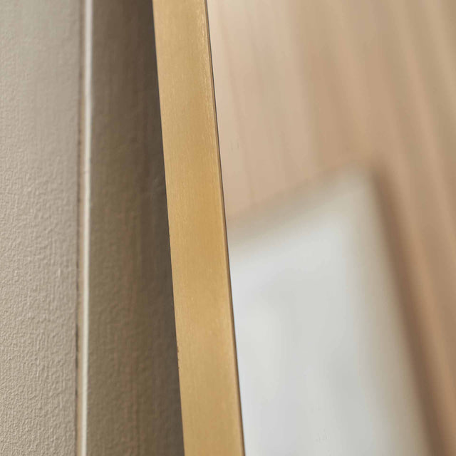 Esara Brushed Gold Slim Frame Arch Floor Mirror