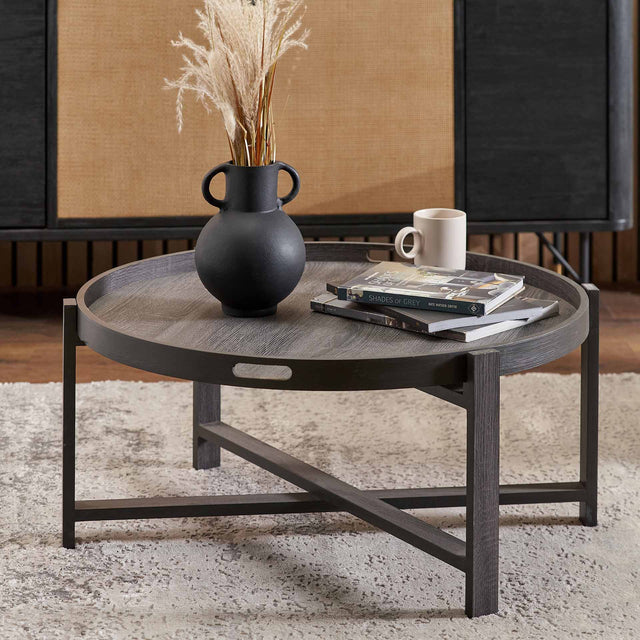 Grey and black coffee table discount