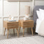 Bergen Natural Eucalyptus Wood Bedside Table Set Of 2