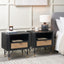 Nawi Black and Natural Rattan Bedside Table Set Of 2