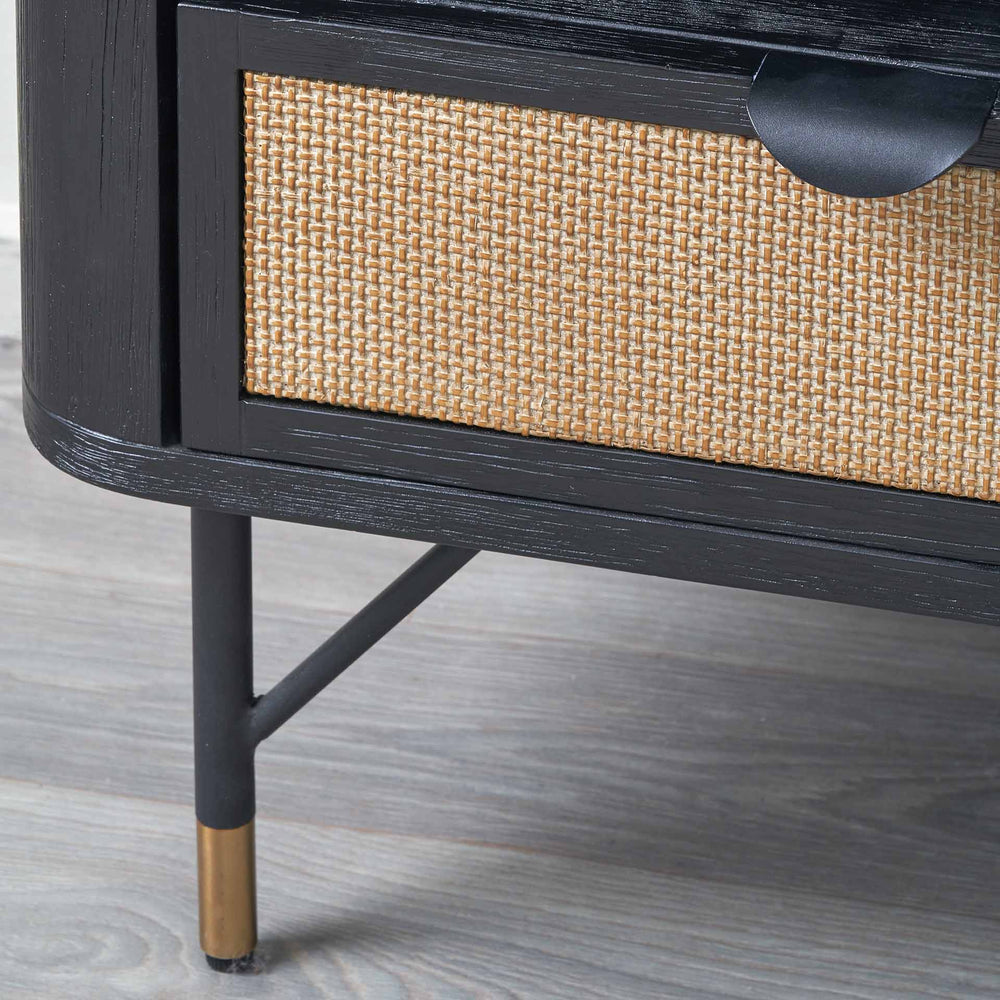 Nawi Black and Natural Rattan Bedroom Furniture Set