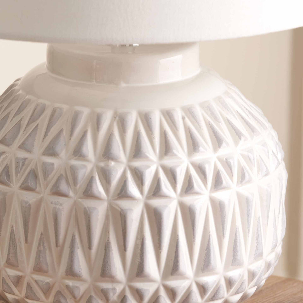 Acalan Warm White Aztec Ceramic Table Lamp Set Of 2
