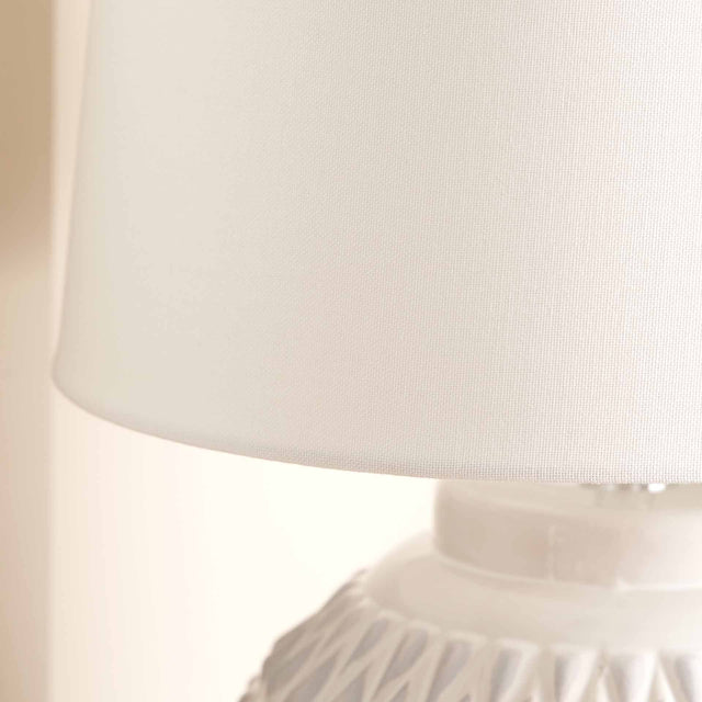 Acalan Warm White Aztec Ceramic Table Lamp Set Of 2