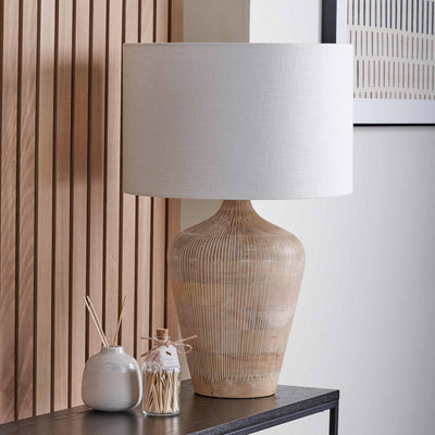 Margao White Wash Wood Tall Table Lamp Base