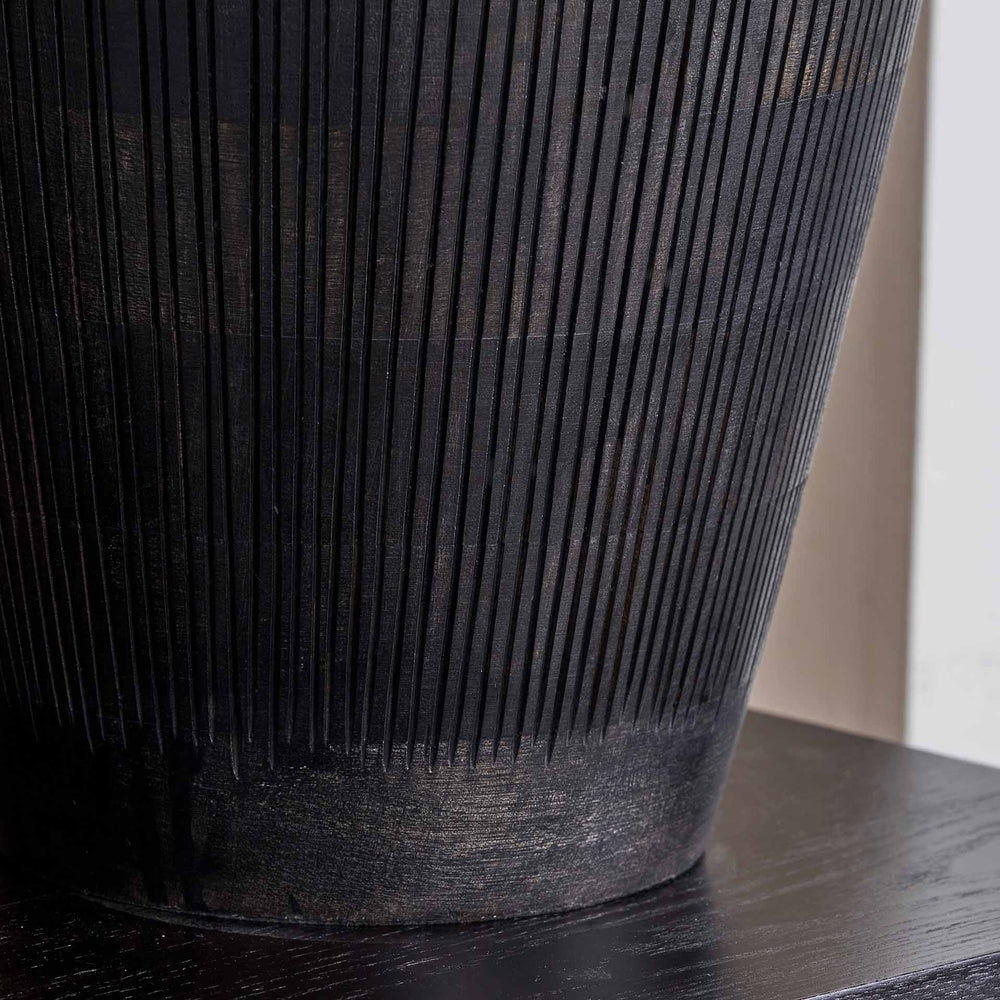 Margao Antique Black Wood Tall Table Lamp Base