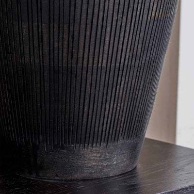 Margao Antique Black Wood Tall Table Lamp Base