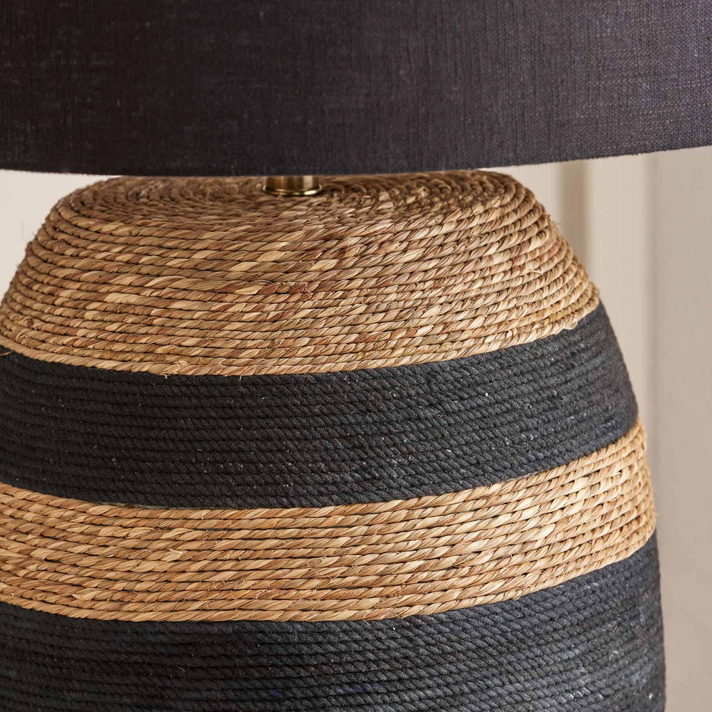 Linus Black Stripe Seagrass Table Lamp Base
