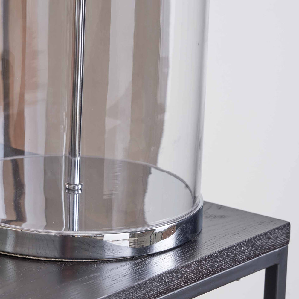 Bella Clear Glass and Silver Table Lamp