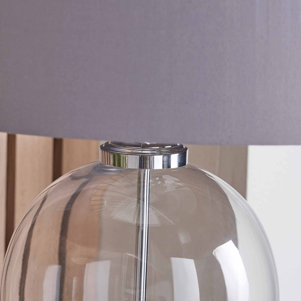 Bella Clear Glass and Silver Table Lamp