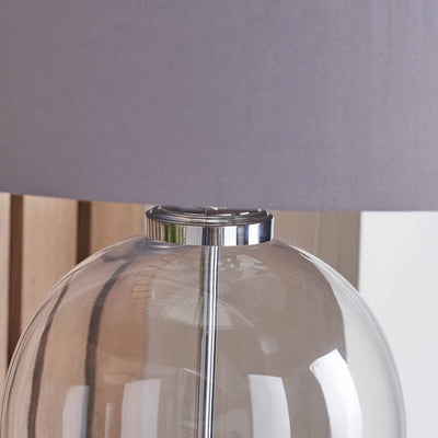 Bella Clear Glass and Silver Table Lamp