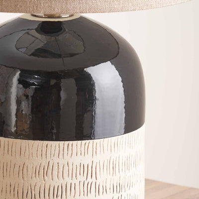 Lilith Black Stoneware Table Lamp Base