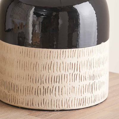 Lilith Black Stoneware Table Lamp Base