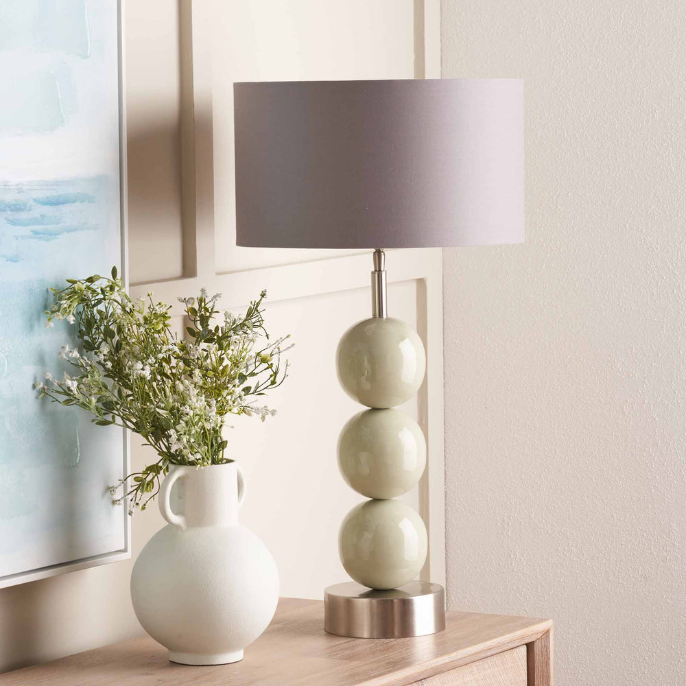 Sansa 3 Ball Sage Green Enamel Table Lamp Base