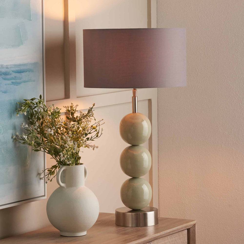 Sansa 3 Ball Sage Green Enamel Table Lamp Base
