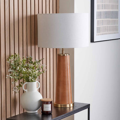 Lorenzo Brown Leather Table Lamp Base