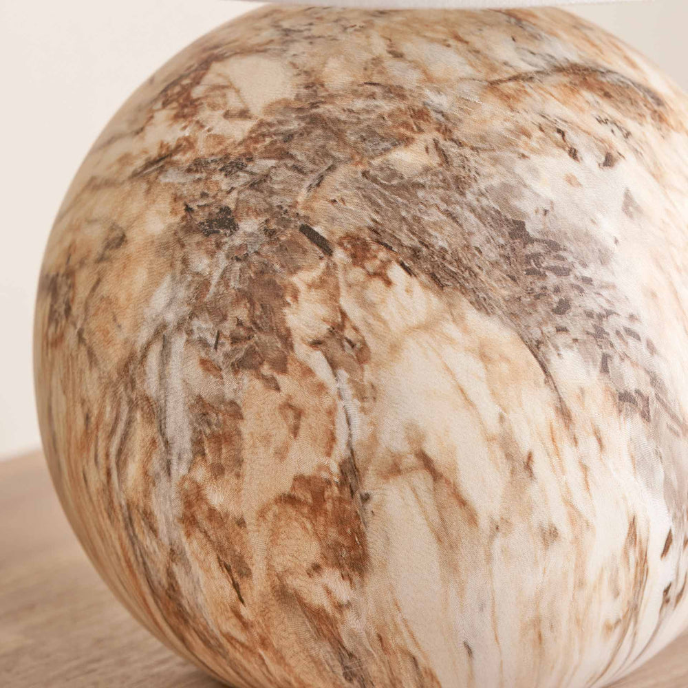 Onyx Natural Stone Effect Bedside Table Lamp Set Of 2