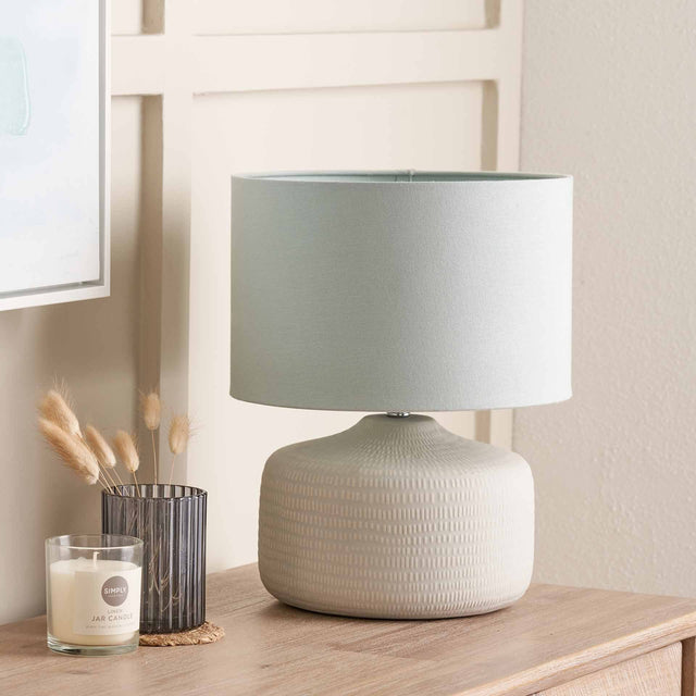 Kehlani Duck Egg Textured Ceramic Table Lamp