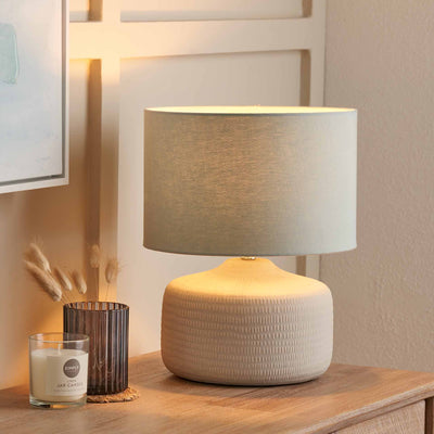 Kehlani Duck Egg Textured Ceramic Table Lamp