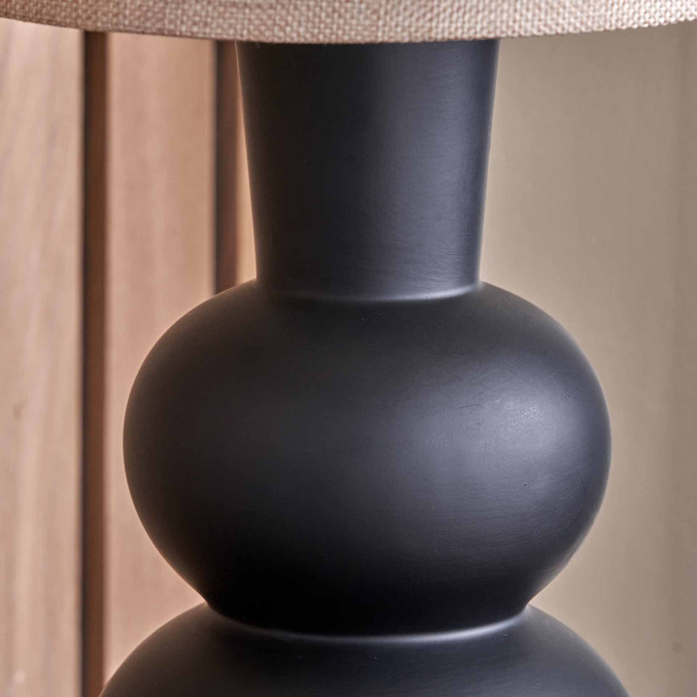 Alyza Black Ceramic Bedside Table Lamp Set Of 2