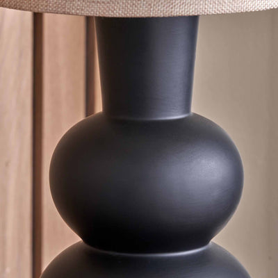 Alyza Black Ceramic Bedside Table Lamp Set Of 2