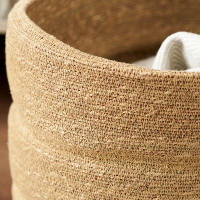 Kati Seagrass Natural Ribbed Basket