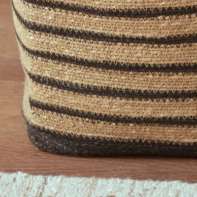 Nada Seagrass Natural, Black and Terracotta Stripe Square Basket