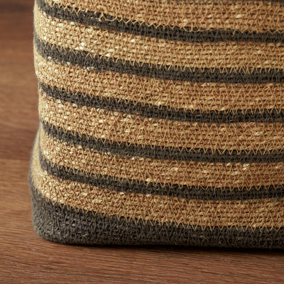 Nada Seagrass Natural, Grey and Lilac Stripe Square Basket