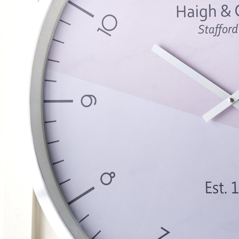 Reid Silver Metal Printed Face Wall Clock