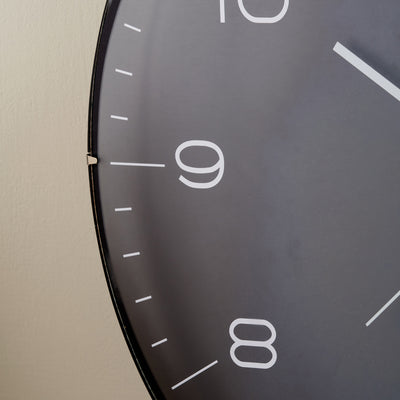 Kaci Black and Silver Dome Face Wall Clock