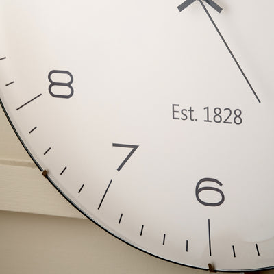 Kaci Cream and Black Dome Face Wall Clock