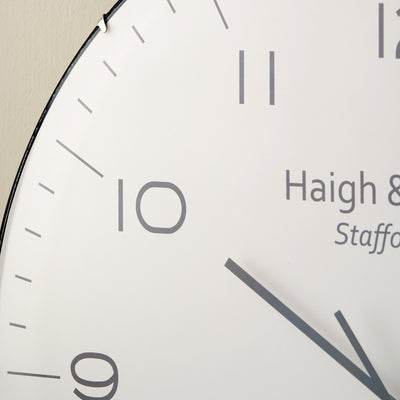 Kaci Cream and Black Dome Face Wall Clock