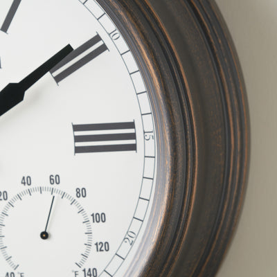 Berkley Antique Bronze Indoor Outdoor Wall Clock