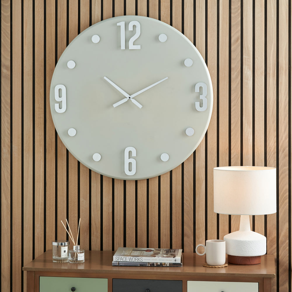 Fulton Grey and Silver Retro Wall Clock
