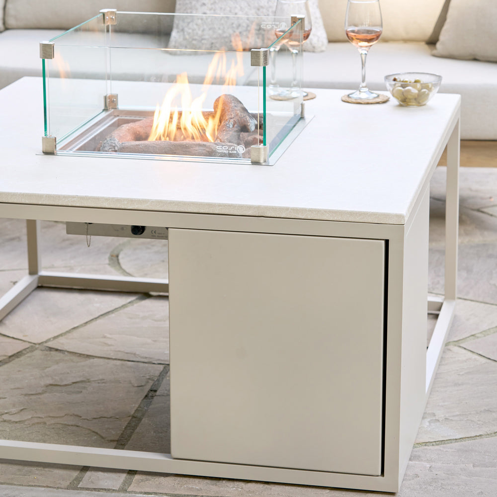 Cosiloft Sandy Beige Square Fire Pit Table