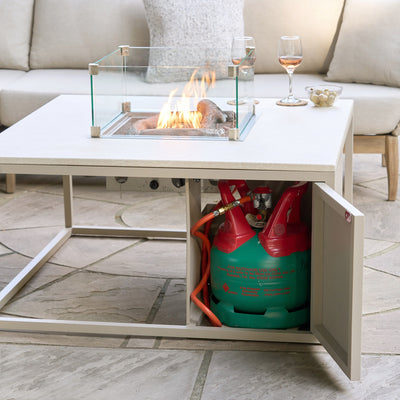 Cosiloft Sandy Beige Square Fire Pit Table