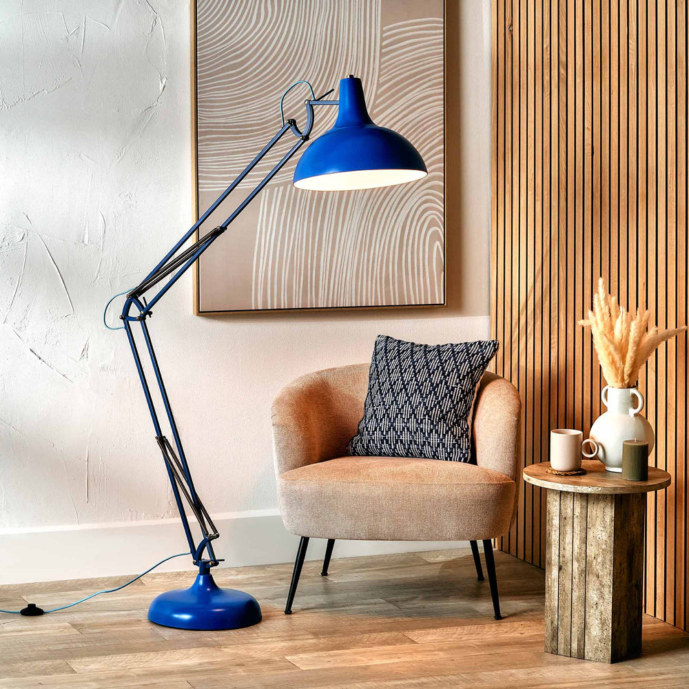 Designers Guild Tortona Cobalt Blue Task Floor Lamp
